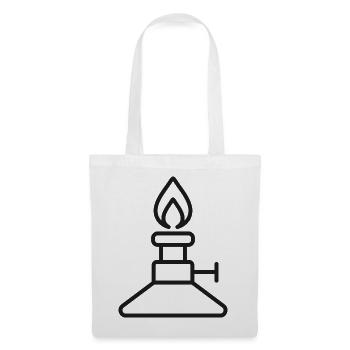 Bunsenbrenner-Labor-Liniensymbol - Stoffbeutel - Weiß - Vorne