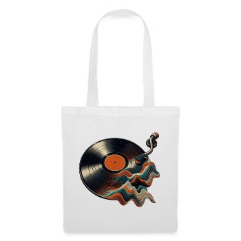 Vinyl Schallplatte - Stoffbeutel - Weiß - Vorne