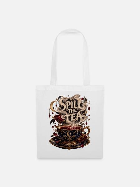 Spill the Tea – Magische Teetasse - Stoffbeutel - Weiß