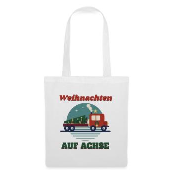 Weihnachten auf Achse – Retro LKW Fernfahrer - Stoffbeutel - Weiß - Vorne