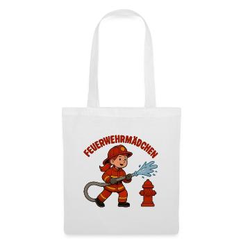 Feuerwehrmädchen Geschenk für Kinder - Stoffbeutel - Weiß - Vorne