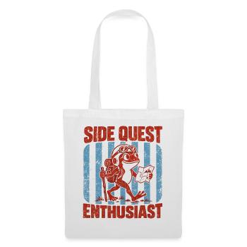 Sidequest-Enthusiast Retro-Froschwanderer - Stoffbeutel - Weiß - Vorne