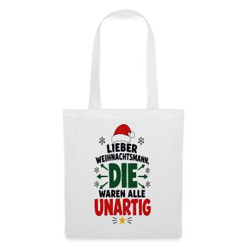 Lieber Weihnachtsmann – Festtage Humor - Stoffbeutel - Weiß - Vorne
