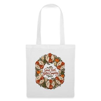 Gutes Essen Besseres Unternehmen Friendsgiving-Shirt - Stoffbeutel - Weiß - Vorne