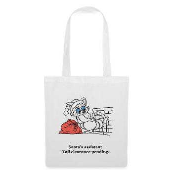 Santa Raccoon überprüft die Schornsteinfreigabe - Stoffbeutel - Weiß - Vorne
