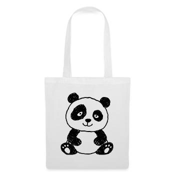 Niedlicher Panda im Kinder-Kritzelstil - Stoffbeutel - Weiß - Vorne