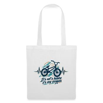 BMX Herzschlag EKG: It's Not a Hobby, It's Oxygen - Stoffbeutel - Weiß - Vorne