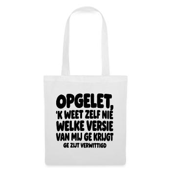 Lustiges flämisches T-Shirt - Stoffbeutel - Weiß - Vorne
