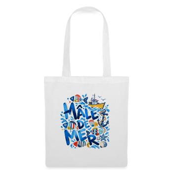 Männlicher Sea Nautical Illustrated Ocean Blue - Stoffbeutel - Weiß - Vorne