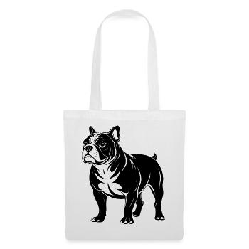 Bulldog-Hund-Stand - Stoffbeutel - Weiß - Vorne