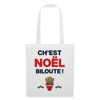 Ch'est Noël biloute – Humor ch'ti Nord - Stoffbeutel - Weiß - Vorne