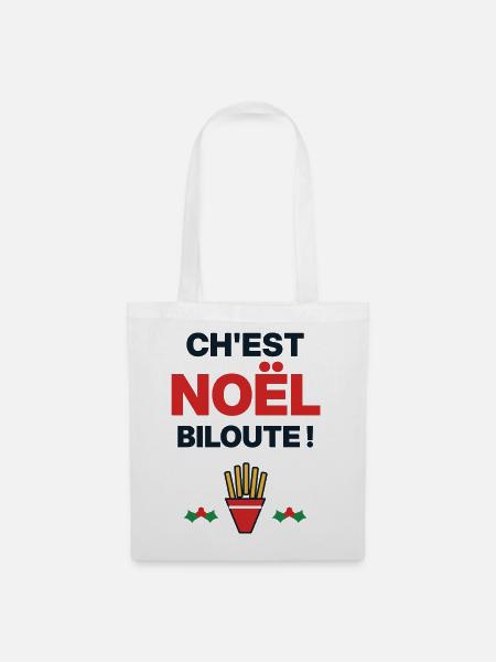 Ch'est Noël biloute – Humor ch'ti Nord - Stoffbeutel - Weiß
