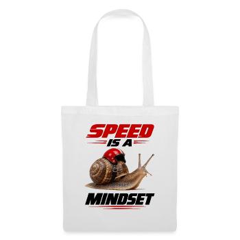  Speed Is A Mindset Schnecke Mit Rennhelm Und - Stoffbeutel - Weiß - Vorne