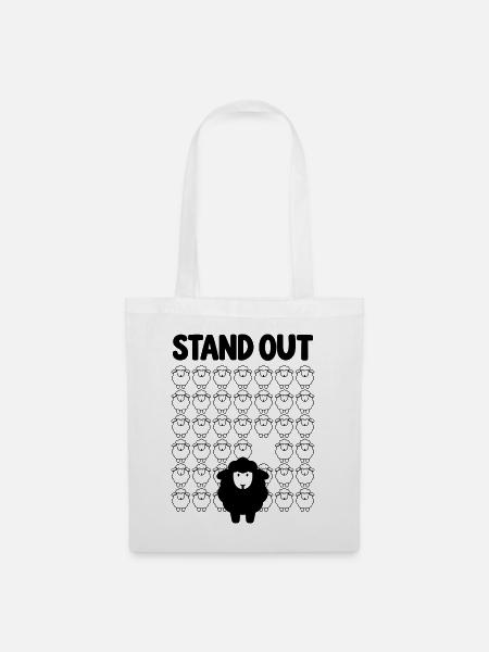 Schwarzes Schaf – Stand Out - Stoffbeutel - Weiß