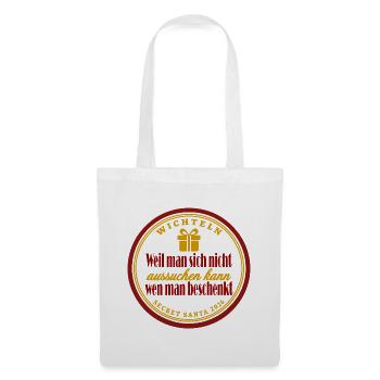 Wichteln Shirt – Lustiges Secret Santa Geschenk - Stoffbeutel - Weiß - Vorne