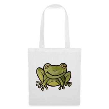 Smaragdfrosch Pop-Art-T-Shirt - Stoffbeutel - Weiß - Vorne