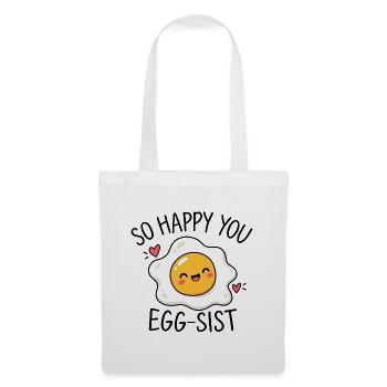So happy you egg-sist Eier Wortwitz - Stoffbeutel - Weiß - Vorne