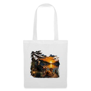 Fisherman's Sunset – Mensch und Hund - Stoffbeutel - Weiß - Vorne