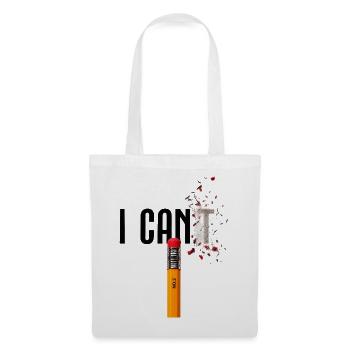 I Can Motivation Bleistift Erfolg Mindset - Stoffbeutel - Weiß - Vorne