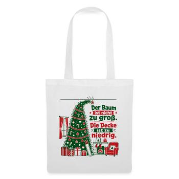 Lustiger Weihnachtsbaum zu groß Papa Spruch - Stoffbeutel - Weiß - Vorne