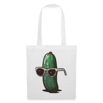 Coole Gurke mit Sonnenbrille - Stoffbeutel - Weiß - Vorne