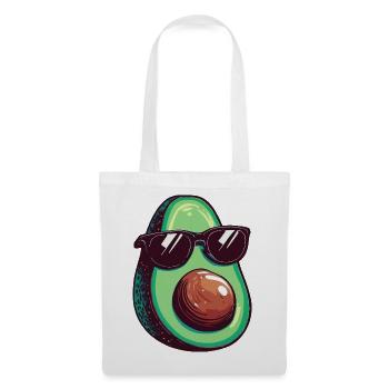 Avocado mit dunkler Sonnenbrille - Stoffbeutel - Weiß - Vorne
