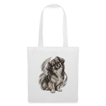 Tibetischer Spaniel - Stoffbeutel - Weiß - Vorne