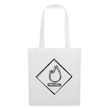 Gefahrensymbol Flamme handgezeichnet - Stoffbeutel - Weiß - Vorne
