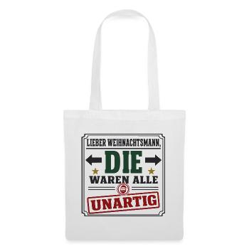 Lieber Weihnachtsmann – Winter Spaß - Stoffbeutel - Weiß - Vorne