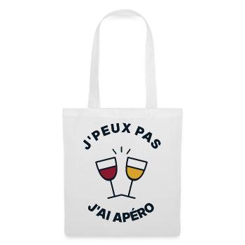 Ich kann nicht, ich habe einen Aperitif – humorvolles T-Shirt - Stoffbeutel - Weiß - Vorne