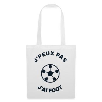 I Can't I Have Football – Humorvolles Fußballer-Geschenk - Stoffbeutel - Weiß - Vorne
