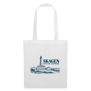 Skagen Grå Fyr – Leuchtturm und Wärterhaus - Stoffbeutel - Weiß - Vorne