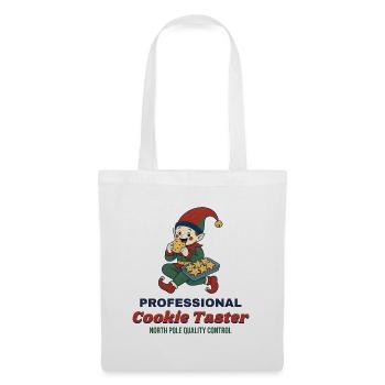 Professional Cookie Taster – Retro Weihnachtself - Stoffbeutel - Weiß - Vorne