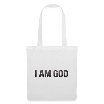 I AM GOD – Rustikale Metalltypografie - Stoffbeutel - Weiß - Vorne