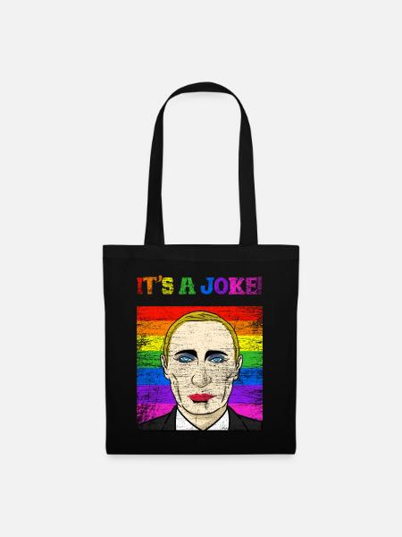 Spöttischer Putin Politkarikatur - Stoffbeutel - Schwarz