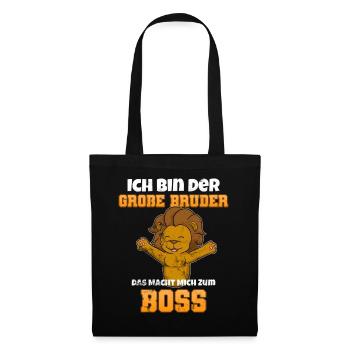 Großer Bruder Löwe - Stoffbeutel - Schwarz - Vorne