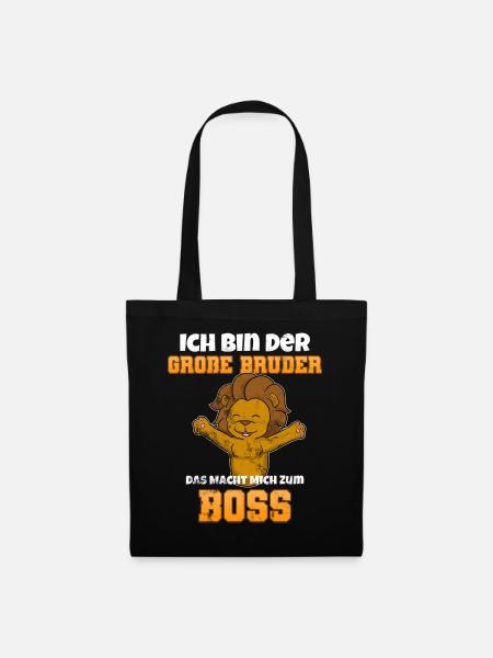 Großer Bruder Löwe - Stoffbeutel - Schwarz