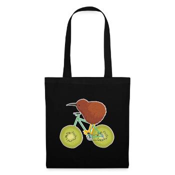 Pedaltretender Kiwi Radausflug - Stoffbeutel - Schwarz - Vorne