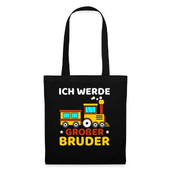 Ich Werde Großer Bruder Lokomotive - Stoffbeutel - Schwarz - Vorne