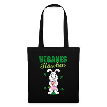 Vegan Spruch Lustig Veganer Witzig - Stoffbeutel - Schwarz - Vorne