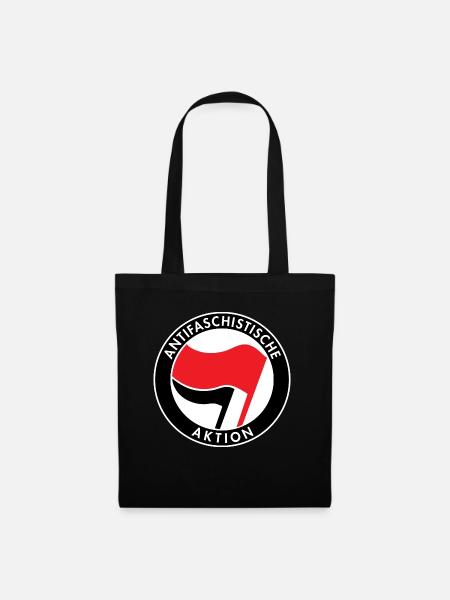 Antifaschistische Aktion, Antifa Logo, Flaggen - Stoffbeutel - Schwarz