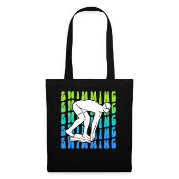Schwimmer Schwimmsport Schwimmen Schwimm - Stoffbeutel - Schwarz - Vorne