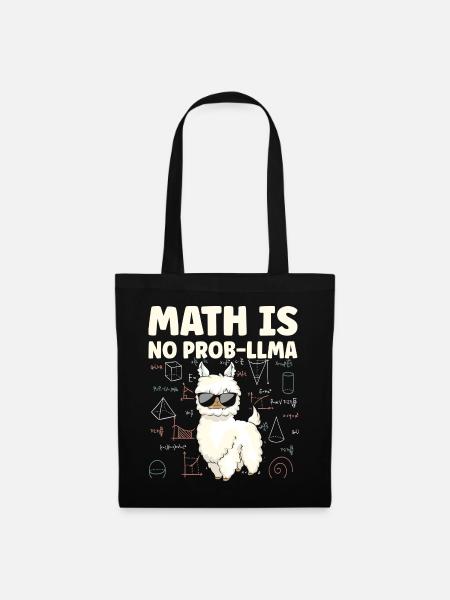 Mathe Is No Prob LLLMA Lama Mathematik - Stoffbeutel - Schwarz