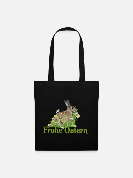 Frohe Ostern - Stoffbeutel - Schwarz