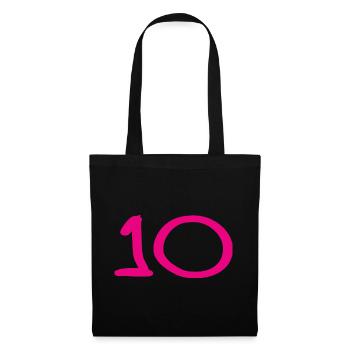 10. 10 JAHRE. 10-JÄHRIGES JUBILÄUM. 10-JÄHRIGES JUBILÄUM. - Stoffbeutel - Schwarz - Vorne