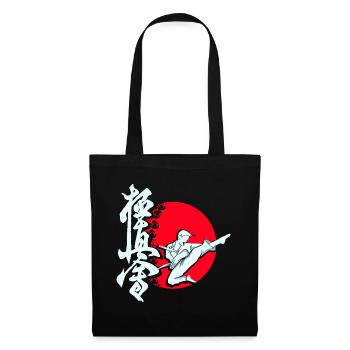 Kyokushin Karate Karatekämpfer Okinawa Karateka - Stoffbeutel - Schwarz - Vorne