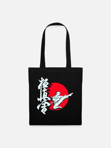Kyokushin Karate Karatekämpfer Okinawa Karateka - Stoffbeutel - Schwarz