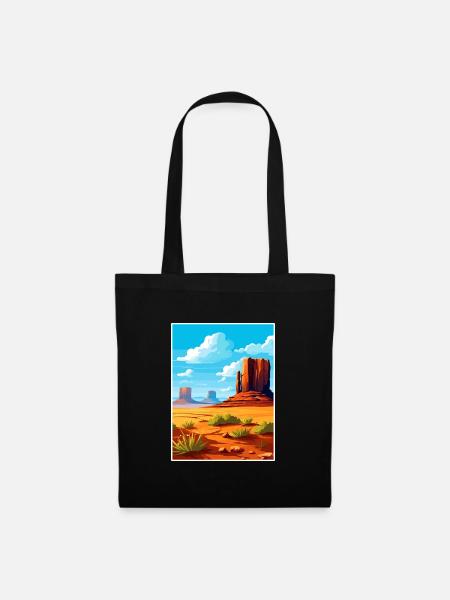 Monument Valley Arizona Wüste Reiseposter - Stoffbeutel - Schwarz
