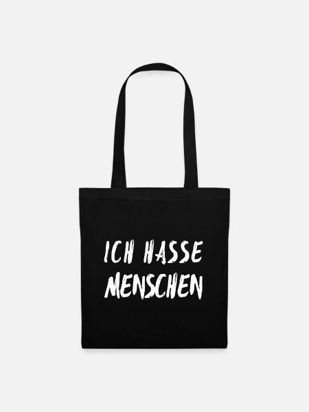 Ich hasse Menschen - Stoffbeutel - Schwarz