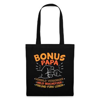 Bonus Papa Stiefvater - Stoffbeutel - Schwarz - Vorne